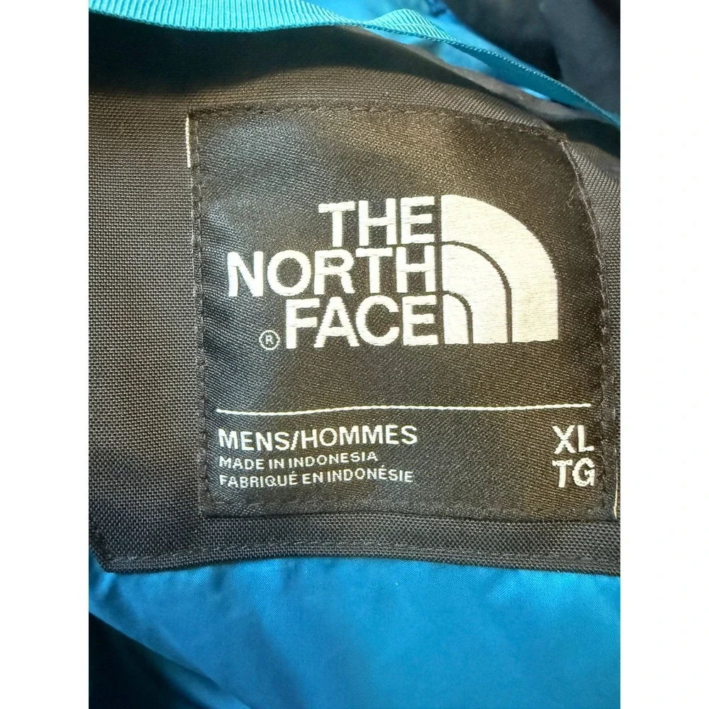 THE NORTH FACE Pro Project - Men's Insulated Down Jacket Black Blue Hooded - XL